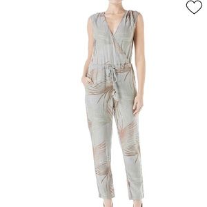 Level 99 Kira Palm Printed Linen Jumpsuit